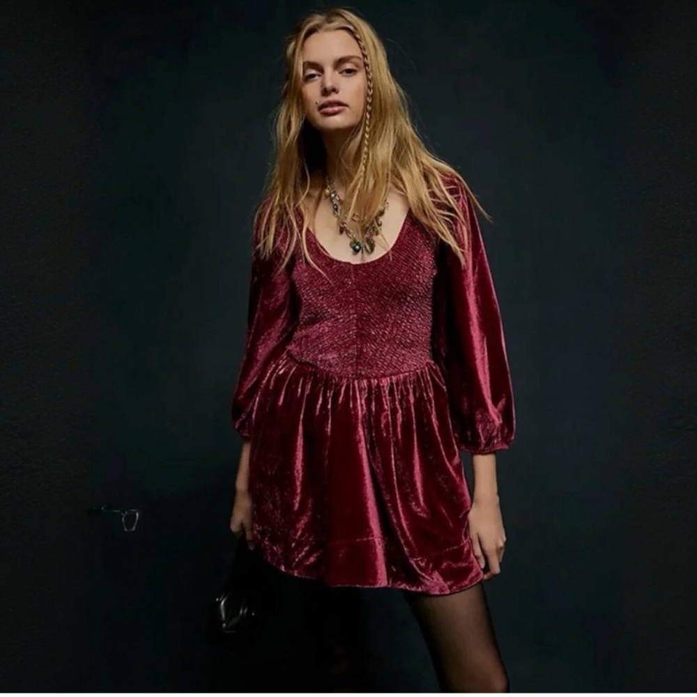 Free People Farrier Velvet Mini Dress
